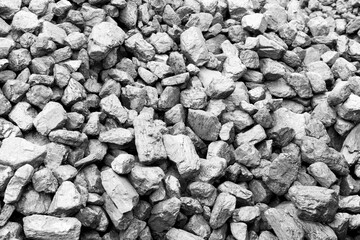 A pile of coal for fossil fuel energy