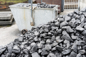 A pile of coal for fossil fuel energy