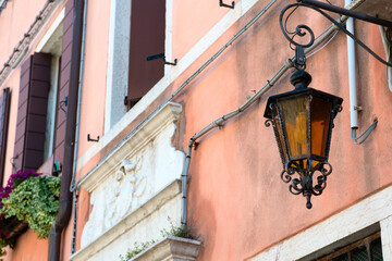 Fototapeta na wymiar Lantern. Venice - ancient beautiful romantic and tourist attraction italian city, detail
