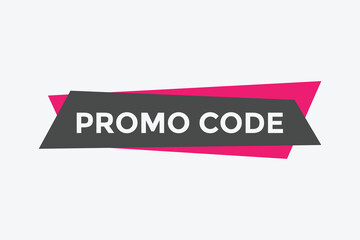Promo code Colorful label sign template. Promo code symbol web banner.

