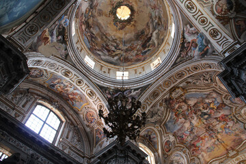 baroque church (st catherine) in palermo in sicily (italy)  - obrazy, fototapety, plakaty
