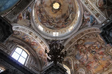 Schilderijen op glas baroque church (st catherine) in palermo in sicily (italy)  © frdric