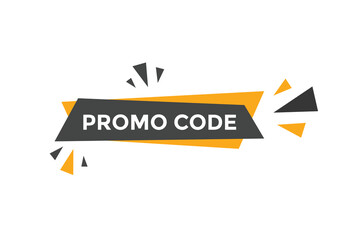Promo code button. Promo code speech bubble
