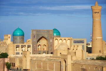 Poi Kalan religious complex with Kalan minaret in Bukhara