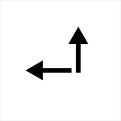the arrows are black up to the left on a white background
