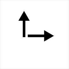 the arrows are black up to the right on a white background