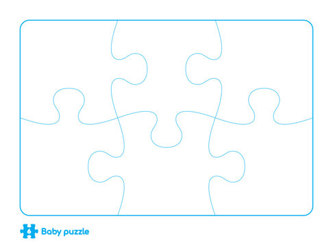 recommend clip art: Vector baby puzzle template. 6 pieces. Isolated on white background