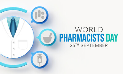 World Pharmacists day is observed every year on 25 September, The day focuses on the importance of pharmacists, and it honors how much they impact our health and well-being. 3D Rendering