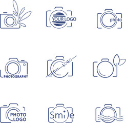 logo template for photographer, photo studio, camera signs set - 519776494