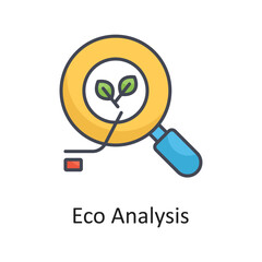 Eco Analysis vector Filled OutlineIcon Design illustration on White background. EPS 10 File 