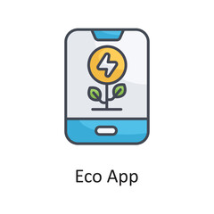 Eco App vector Filled OutlineIcon Design illustration on White background. EPS 10 File 