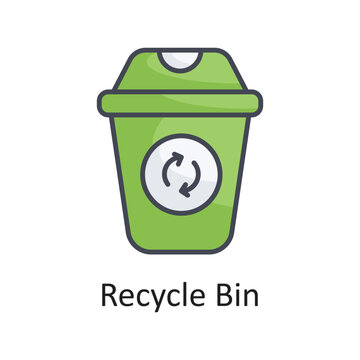 Recycle Bin vector Filled Outline Icon Design illustration on White background. EPS 10 File 