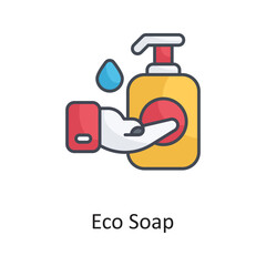 Obraz premium Eco Soap vector Filled Outline Icon Design illustration on White background. EPS 10 File 