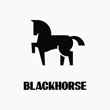 Quirky Black Horse Logo