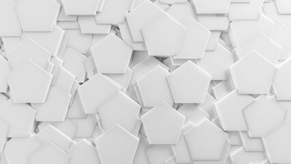 White 3D Background Abstract Pentagon pattern texture 