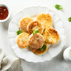 Fototapeta premium Traditional homemade cottage cheese cakes
