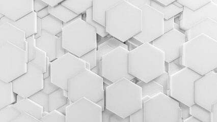 White 3D Background Abstract Hexagon pattern texture 
