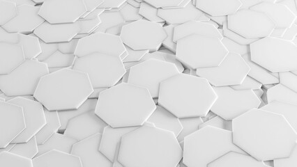 White 3D Background Abstract Heptagon pattern texture 