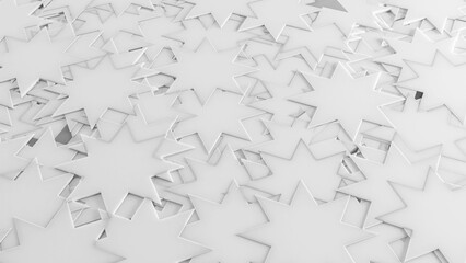 White 3D Background Abstract 8 Point Star pattern texture 