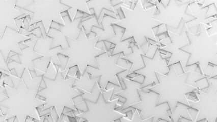 White 3D Background Abstract 8 Point Star pattern texture 