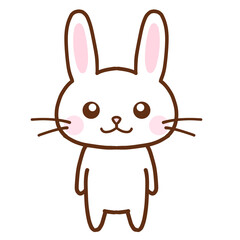 シンプルなうさぎのキャラクター全身