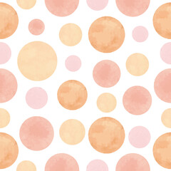 Watercolor boho beige dots pattern. Vector illustration
