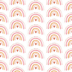 Watercolor cute rainbow pattern. Vector illustration