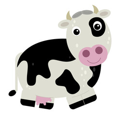 Cartoon scene bull standing looking smiling illustration