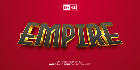 Empire gold editable text 3d shine font style