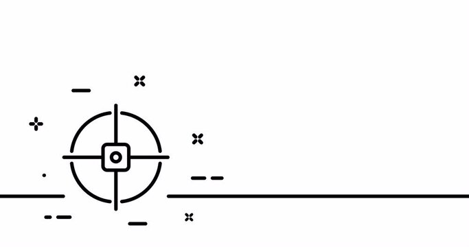 Aim. Logistics, Target, sight, arrows, click, online store, profit, advertising, shooting. Target audience concept. One line drawing animation. Motion design. Animated technology logo. Video 4K