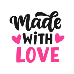 Made with love Hand drawn Lettering Logo design element