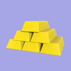 Stylized 3D Gold Bar Illustration