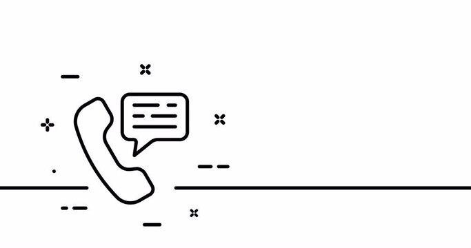 Phone with a message. Handset, wired and cordless telephone, communication. Contact us concept. One line drawing animation. Motion design. Animated technology logo. Video 4K