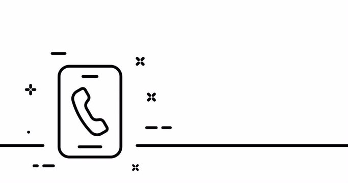 Handset in the phone. Talk, conversation, wired and cordless telephone, communication. Contact us concept. One line drawing animation. Motion design. Animated technology logo. Video 4K