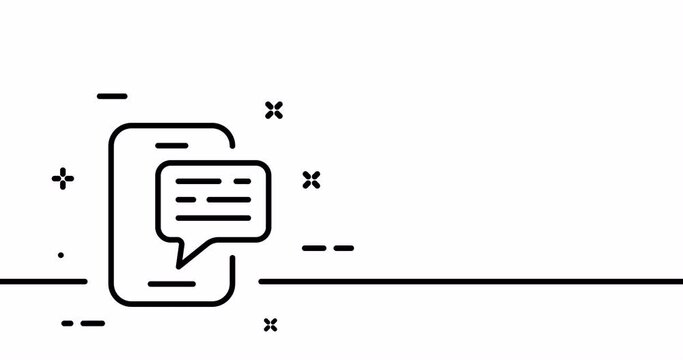 Phone with a message. Correspondence, wired and cordless telephone, communication. Contact us concept. One line drawing animation. Motion design. Animated technology logo. Video 4K