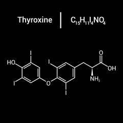 Fototapeta premium chemical structure of thyroxine (C15H11I4NO4)