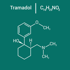chemical structure of Tramadol (C16H25NO2)