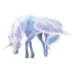 A beautiful sky blue unicorn