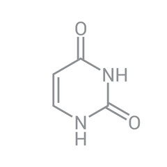 chemical structure of uracil (C4H4N2O2)