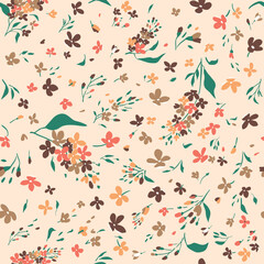 Fototapeta premium Hand draw flowers. Colorful seamless pattern with lilac flowers