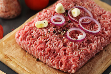 Minced pork in the process of cooking