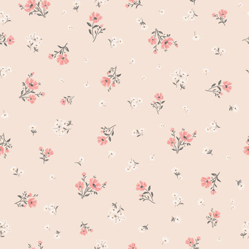 Summer flowers. Hand drawn seamless pattern
