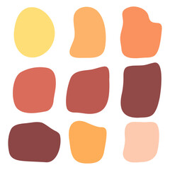 Graphic abstract spots brown, ocher, orange, yellow