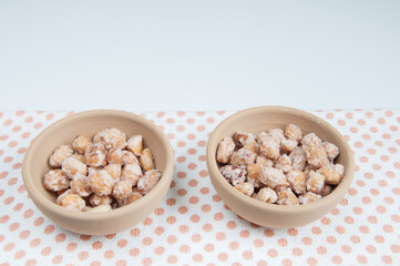 delicious peanut praliné on the table