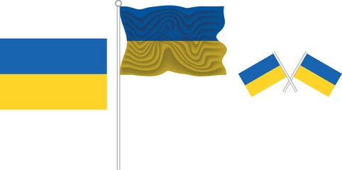 Waving Flag of Ukraine on the white background vector and illustrator