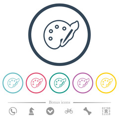 Obraz premium Paint kit outline flat color icons in round outlines