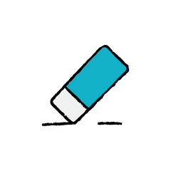 Eraser hand-drawn icon vector graphic illustration