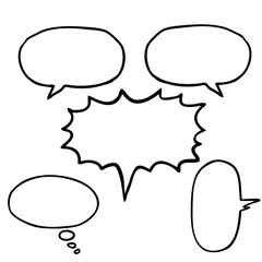 black and white speech bubble
