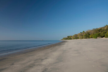 Morning on a Bijao beach in the Pacific Ocean, on the western side of Panama, Central America