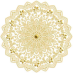 マンダラアート(金細工、植物、ライン)